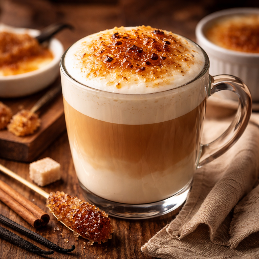 Hot Creme Brulle Latte Kopi Sejiwa